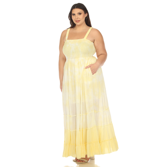 Plus Size Smocked Ruffle Maxi Dress - Picture 2 of 5